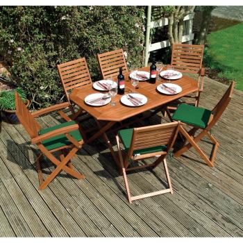 FSC Certified Rowlinson 6-Seater Wooden Garden Dining Set, Plumley Model