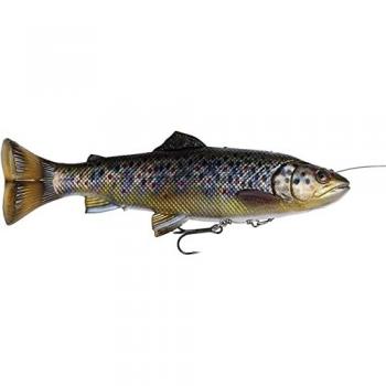 Savage Gear 4D Swimbait Gummifisch – Braunforelle, 20 cm, 102 g, langsames Sinken