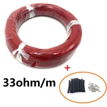 Infrared Heating Cable 8-100m, Carbon Fiber, 12K, 33ohm/m Electric Wire
