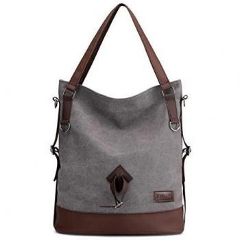 Grau‑Canvas Damen‑Crossbody von JOSEKO – Stilvolle Umhängertasche mit Top-Griff und viel Stauraum