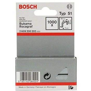 Grapas de alambre plano tipo 51-10 x 1 x 10 mm Bosch (pack de 1000)