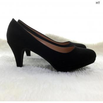 Zapatos de Vestir Negros con Tacón Medio para Azafatas