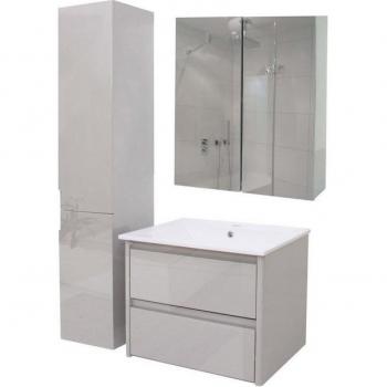 Badezimmer‑Komplettset MCW-B19b – Waschtisch, Spiegel & Hängeschrank, grau