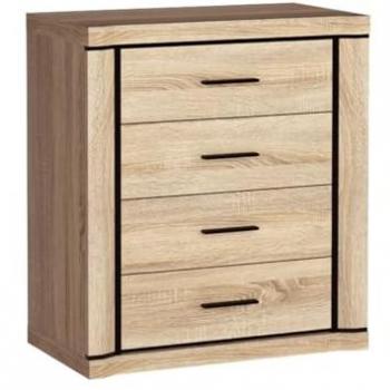 Cassettiera Stanton D103, 4 cassetti, Quercia Sonoma, 91x81x44cm