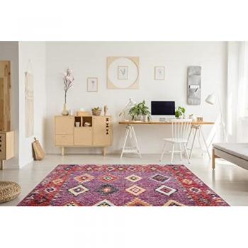 RUGSX Diamonds Boho Outdoor Rug D7701 Pink/Beige 80x250 cm