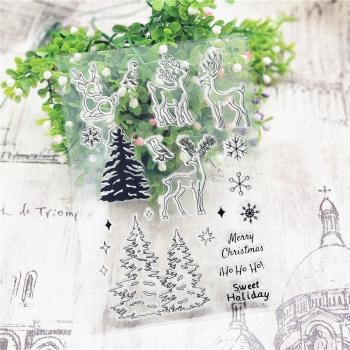 Tampon Décoratif Cerf de Noël 11 × 16 cm
