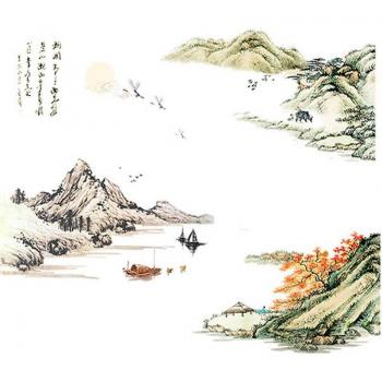 Mural peinture chambre style chinois 190x140 cm