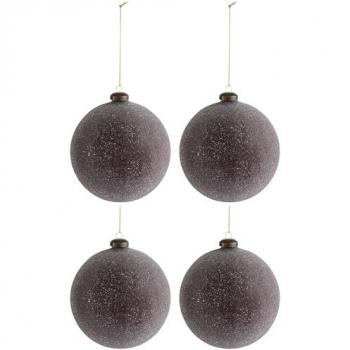 Boules de Noël 12 cm, Verre Bordeaux – Ensemble 4