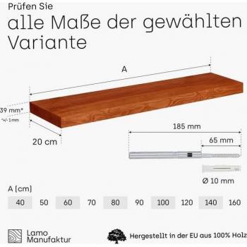 Étagère Flottante en Bois Massif 40cm