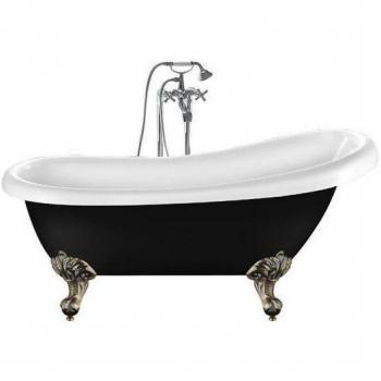 Baignoire Vintage Richmond Noire 171 cm avec Pieds d'Aigle