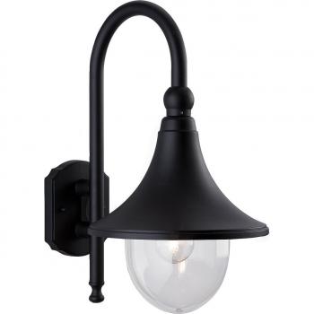 Netlighting Station 1 Light Outdoor Wall Lantern Downlight Black IP43 E27