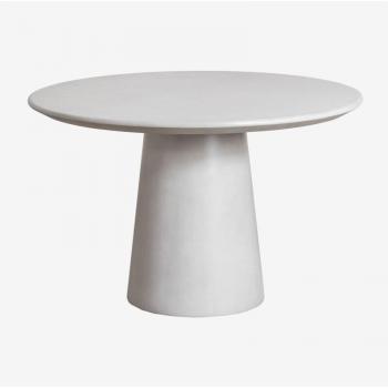 Table de Jardin Ciment Ø120 cm Modèle Zillad Gris Sable