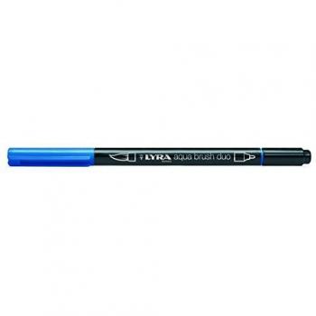 Rotulador Lyra acuarelable, doble punta, azul