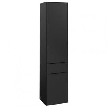 Armoire Villeroy et Boch Subway 3.0 40x171cm, noir volcan, charnière gauche