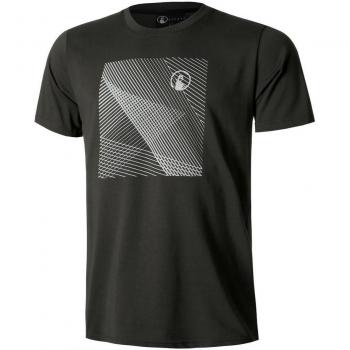 Ropa hombre Quiet Please, camiseta de manga corta con líneas en cuadrado, antracita