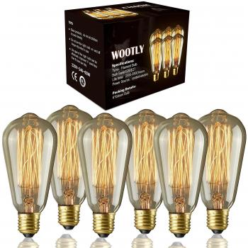 Edisons ST64 Glühlampen – 6‑Paket, 220 V, Braun­glas Shell