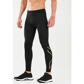 2XU Force Compression Tights for Men, S, Black/Gold