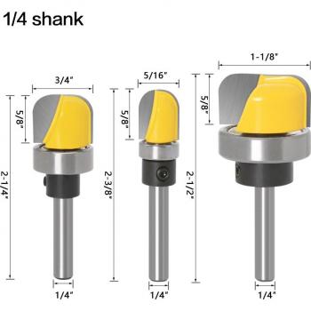 6mm/6.35mm/8mm Shank Wood Router Bits for Bowl and Tray