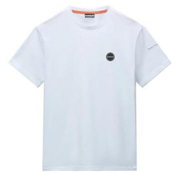 Camiseta de hombre Napapijri Badge de manga corta color blanco (M)