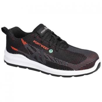 Chaussures portatives Portwest Eco Fly S1PS SR (Noir/Rouge) – 41