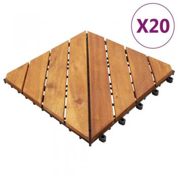 Dalles de patio 20 pcs Marron 30x30 cm Bois massif