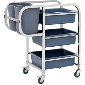 VidaXL Kitchen Cart with Plastic Containers 82x43.5x92 cm