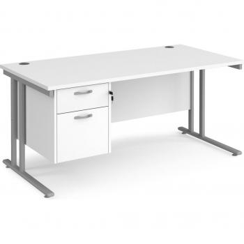 Maestro 25 SL Straight Desk with 2 Drawer Pedestal, 1600mm x 800mm