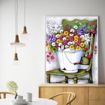 DIY-Diamant-Stickerei mit Blumendesign für Wanddekoration
