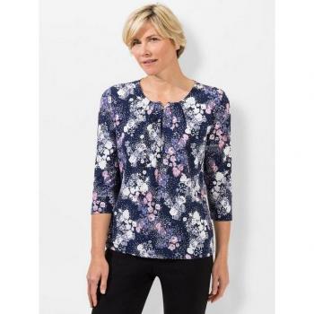 Floral gemustertes 3/4-Arm-Shirt