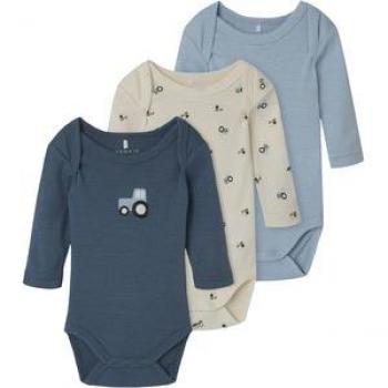 Corpo a maniche lunghe 3-pack Jet Stream – Baby Bianco