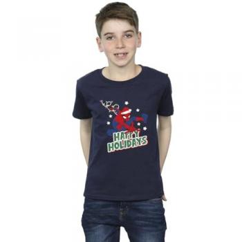 Spider‑Man Boy’s Happy Holidays Cotton T‑Shirt – Navy (3–4 yrs)