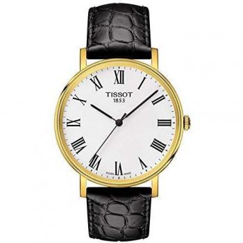 Tissot Everytime Black Leather Strap Watch