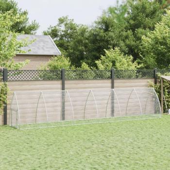 VidaXL Jaula para gallinas acero galvanizado plateado 600x105x120 cm