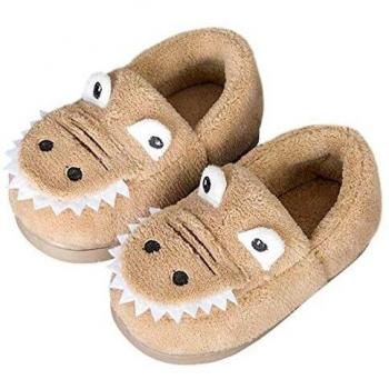 Chausson Enfant Fille Peluche Pantoufle Coton Semelle Souple pour Maison Chaussures Garçons Hiver Chaud Chaussons Anti-dérapant Pantoufles
