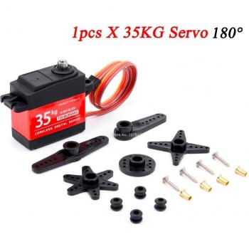 35kg Waterproof Coreless Servo with 180/270 Degree Rotation and Metal Gears for RC Cars