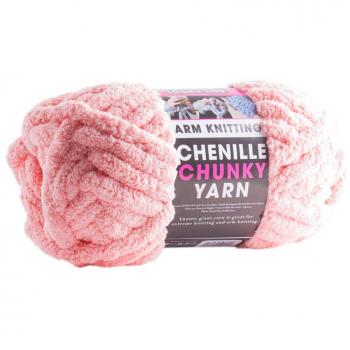 37-Meter Pink Chenille Chunky Yarn – Super Thick Arm Knitting Ball