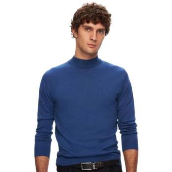 D'S Damat Herren Pullover Blau „Half Fisherman“ – Normalgröße L