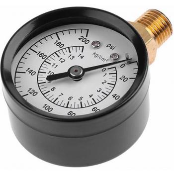 Manomètre d'air 0-200 psi avec montage latéral 1/4 pouces NPT