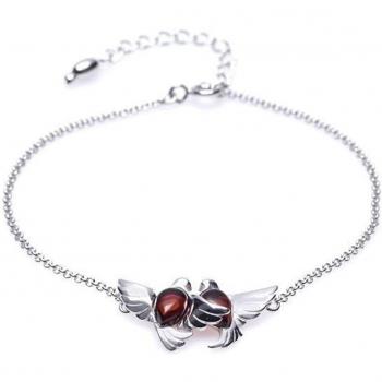 Colombes 23x12mm Brown Silver Wristband – Lily Collection