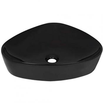 VidaXL Waschtisch Waschbecken Keramik Dreieckig Schwarz