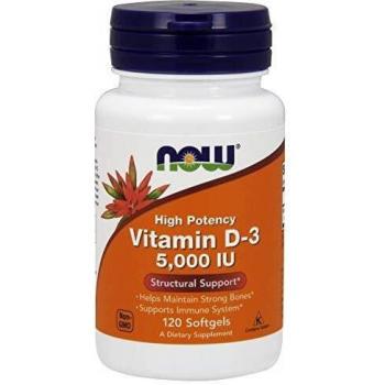 Now Foods Vitamina D3 5000 IU 120 Cápsulas