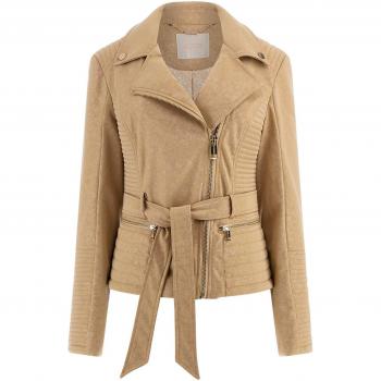 Guess Biker Style Tortora Jacket, Beige, Sizes: XS, L, S