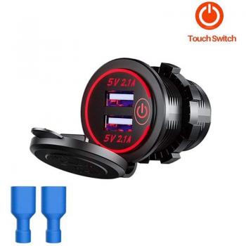 Car Power Bank USB 2.1A Dual Port con Botón de Seguridad