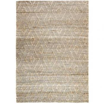 Tessuto in juta con rilievo a rombo naturale, 160x230 cm