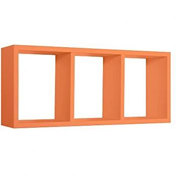 Estante de pared 3 compartimentos naranja modelo Tristano