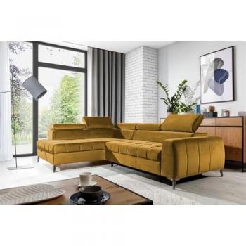 Fun Möbel Schlafsofa AGNESA mit Ottomane und Kopfstützen
