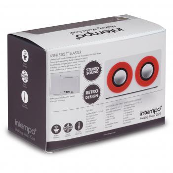 White‑Red Intempo Mini Wooden Blaster – EE0996SWR