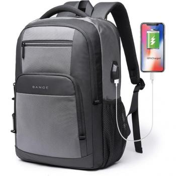 BANGE 15.6-Inch Durable Backpack with USB Charging