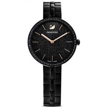 Swarovski Black Cosmopolitan Elegant Watch with Crystal Details
