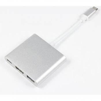 Apple MacBook USB‑C‑HDMI Adapter 3‑in‑1 – Blitz‑USB 3.1, 4K Hub & Schalter
